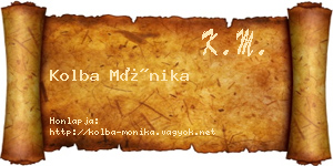 Kolba Mónika névjegykártya